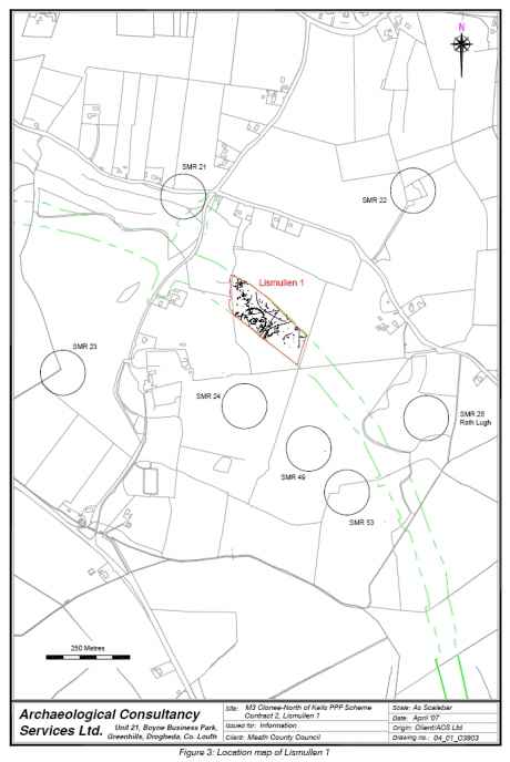 Geophysical detail in context. Taken from Indymedia: A Most Amazing Henge - Lismullin, by Muireann Ni Bhrolchain