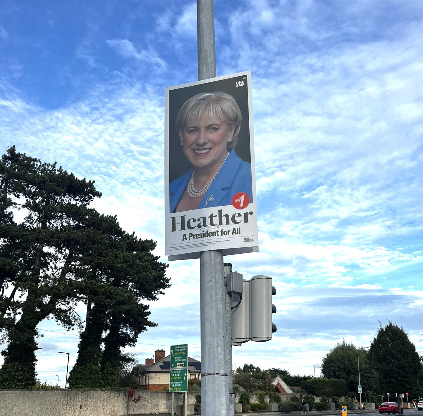 Poster featuring Heather Humphreys, Fine Gael candidate in the upcoming Presidential elections. By Claire Guerin